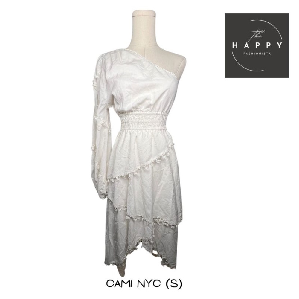 NWOT CAMI NYC White One Shoulder Maxi Dress (S)
